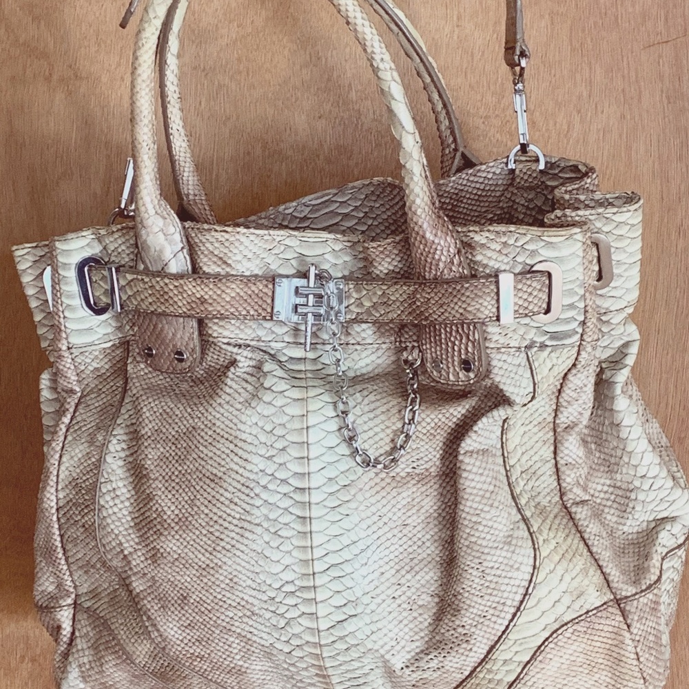 Rachel Zoe Designer Snakeskin print Leather Bag